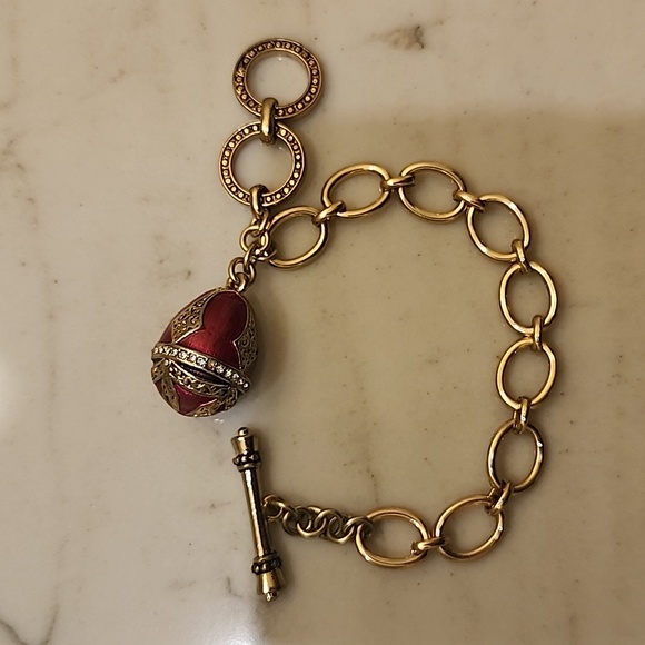 SOLD Joan Rivers faberge egg charm bracelet - Picture 2 of 4